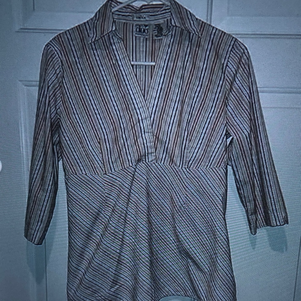 Striped V-Neck Blouse